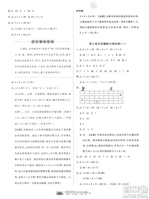 2020年秋王朝霞培优100分二年级数学上册苏教版参考答案