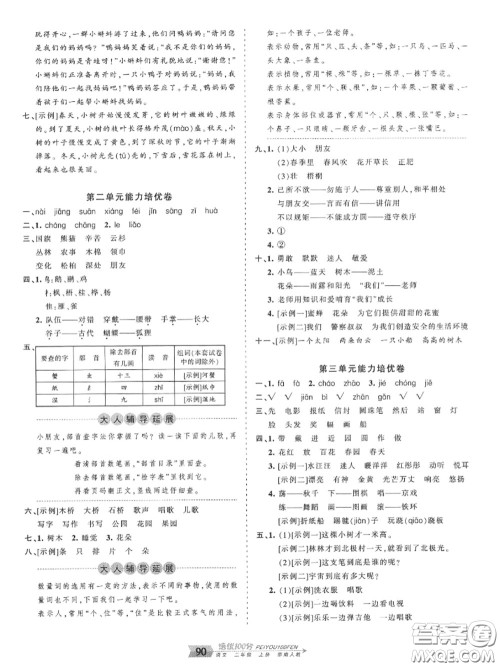 2020年秋王朝霞培优100分二年级语文上册人教版参考答案