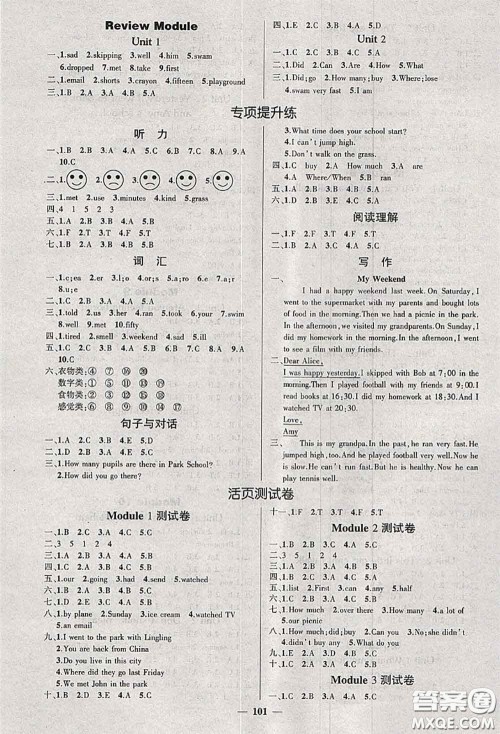 状元成才路2020秋创优作业100分导学案五年级英语上册外研版答案 状元成才路2020秋创优作业100分导学案五年级英语上册外研版答案