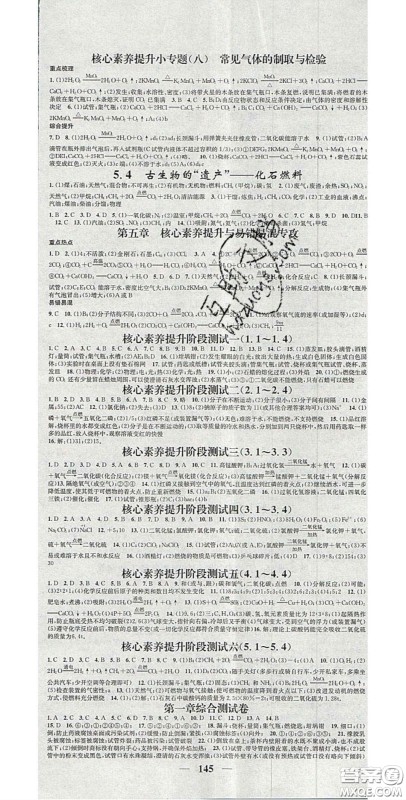 2020智慧学堂核心素养提升法九年级化学上册科粤版答案