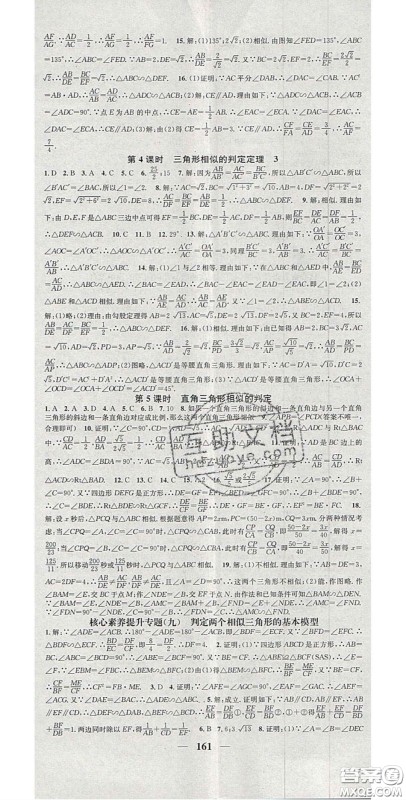 2020智慧学堂核心素养提升法九年级数学上册沪科版安徽答案 2020智慧学堂核心素养提升法九年级数学上册沪科版安徽答案
