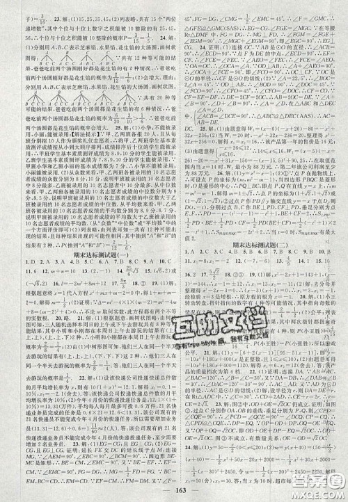 2020智慧学堂核心素养提升法九年级数学上册人教版答案