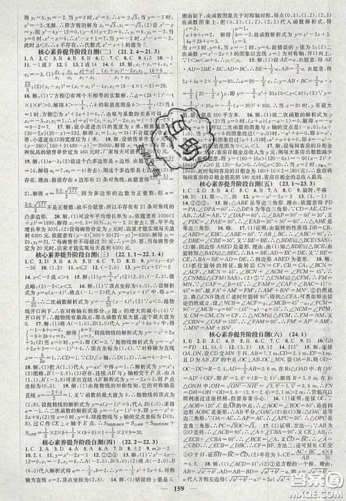 2020智慧学堂核心素养提升法九年级数学上册人教版答案