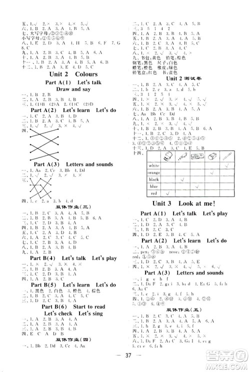 河海大学出版社2020年棒棒堂同步练习加单元测评英语三年级上册RJ人教版答案 河海大学出版社2020年棒棒堂同步练习加单元测评英语三年级上册RJ人教版答案