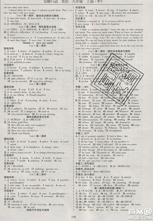 2020金榜行动课时导学案九年级英语上册外研版答案 2020金榜行动课时导学案九年级英语上册外研版答案