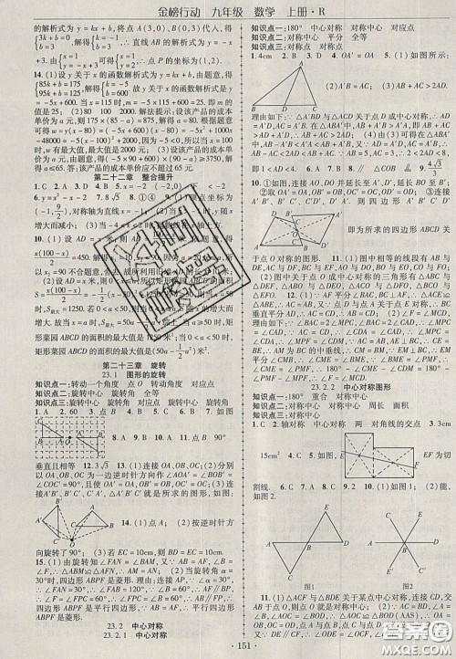 2020金榜行动课时导学案九年级数学上册人教版答案 2020金榜行动课时导学案九年级数学上册人教版答案