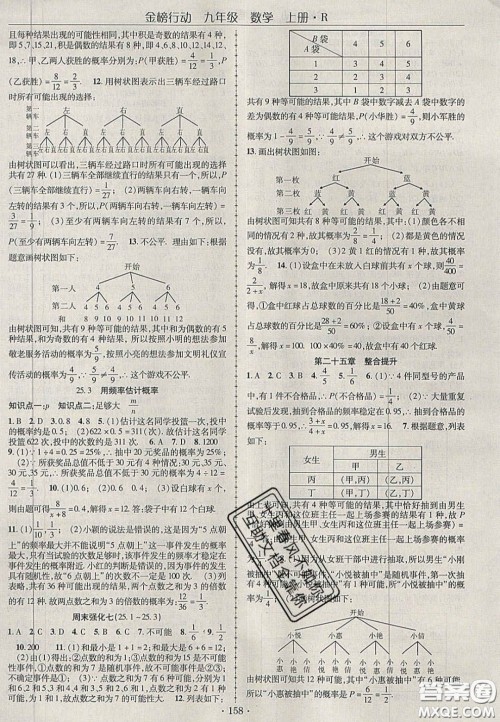 2020金榜行动课时导学案九年级数学上册人教版答案 2020金榜行动课时导学案九年级数学上册人教版答案