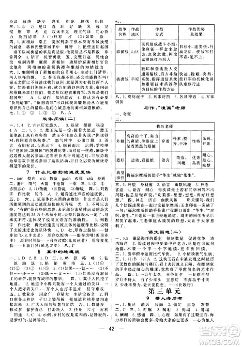 河海大学出版社2020年棒棒堂同步练习加单元测评语文五年级上册RJ人教版答案