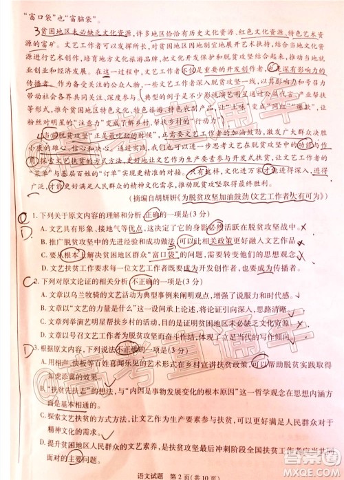 合肥市2021届高三调研性检测语文试题及答案 合肥市2021届高三调研性检测语文试题及答案