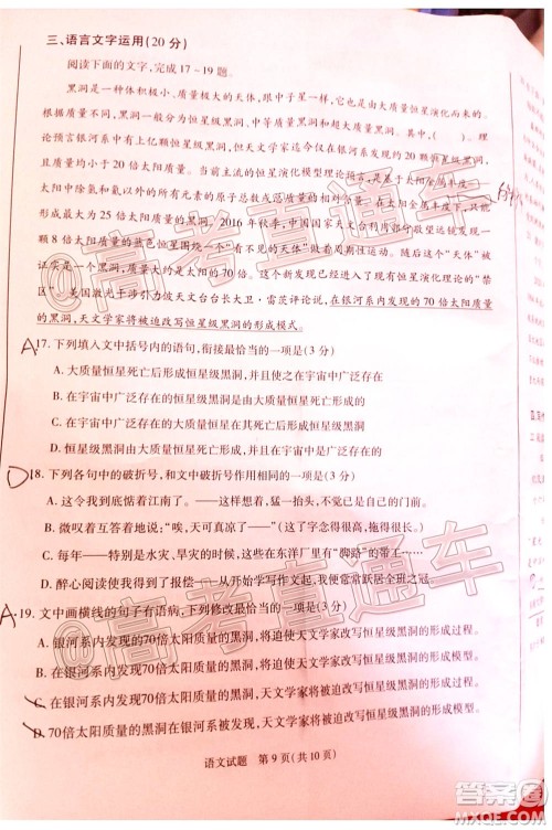 合肥市2021届高三调研性检测语文试题及答案 合肥市2021届高三调研性检测语文试题及答案