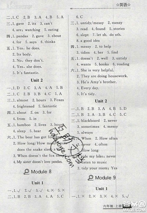 2020年学习之星培优计划六年级英语上册外研版答案 2020年学习之星培优计划六年级英语上册外研版答案