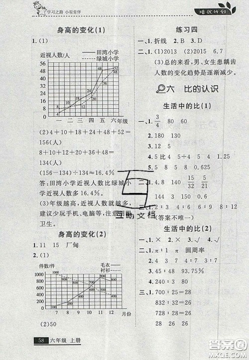 2020年学习之星培优计划六年级数学上册北师大版答案