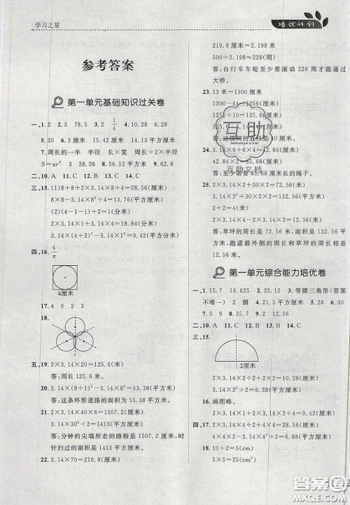 2020年学习之星培优计划六年级数学上册北师大版答案