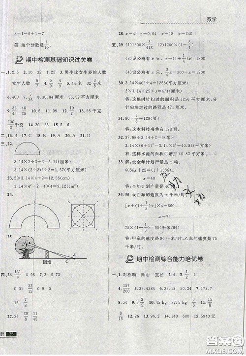 2020年学习之星培优计划六年级数学上册北师大版答案