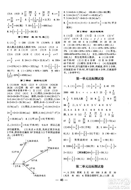 河海大学出版社2020年棒棒堂同步练习加单元测评数学六年级上册RJ人教版答案