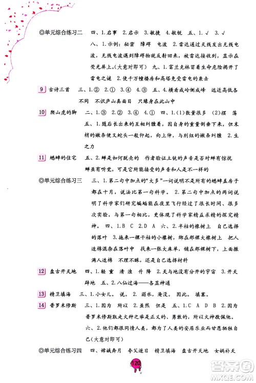 海燕出版社2020年语文学习与巩固四年级上册人教版答案 海燕出版社2020年语文学习与巩固四年级上册人教版答案