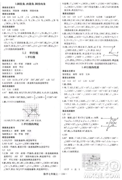 河北少年儿童出版社2020年学练优七年级上册数学HS华师大版答案