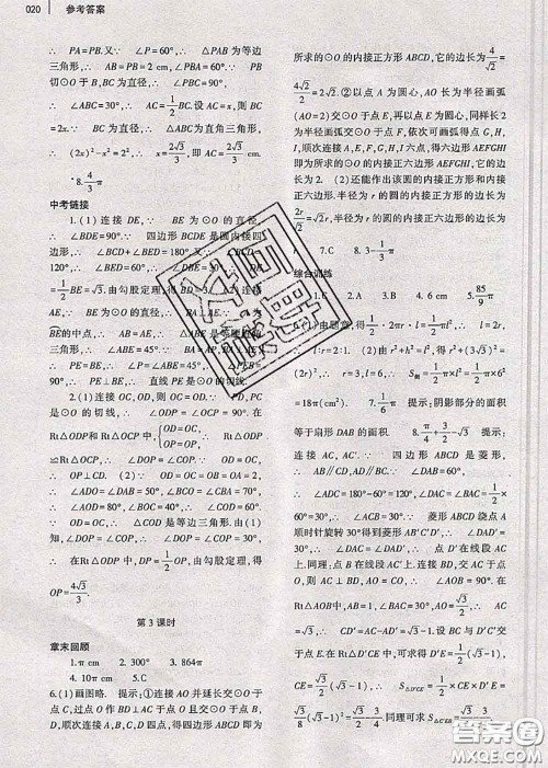 大象出版社2020年基础训练九年级数学全一册人教版参考答案