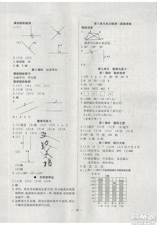 2020年激活思维智能训练四年级数学上册苏教版答案