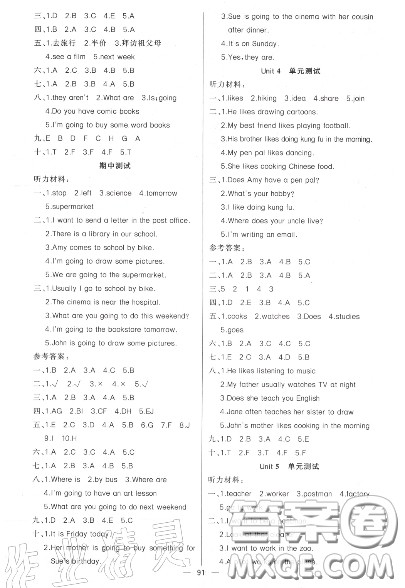 新疆青少年出版社2020秋原创新课堂六年级英语上册人教版答案 新疆青少年出版社2020秋原创新课堂六年级英语上册人教版答案