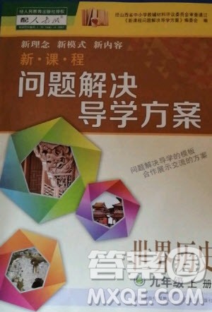 2020年新课程解决问题导学方案九年级上册世界历史人教版答案