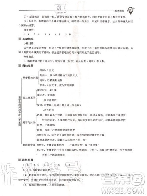 2020年新课程解决问题导学方案九年级上册世界历史人教版答案