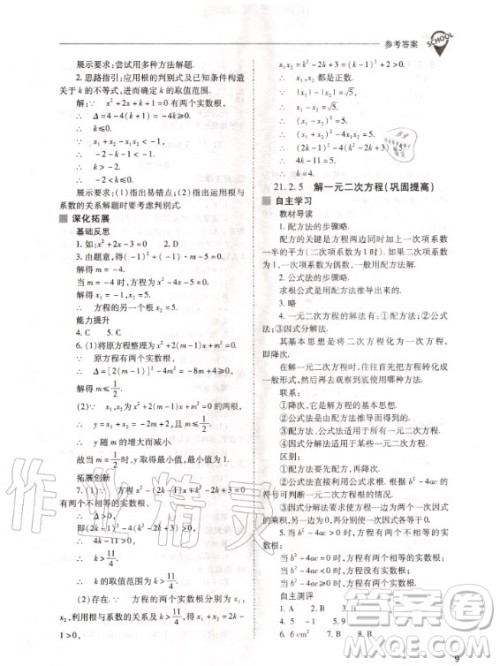 2020年新课程解决问题导学方案九年级上册数学人教版答案