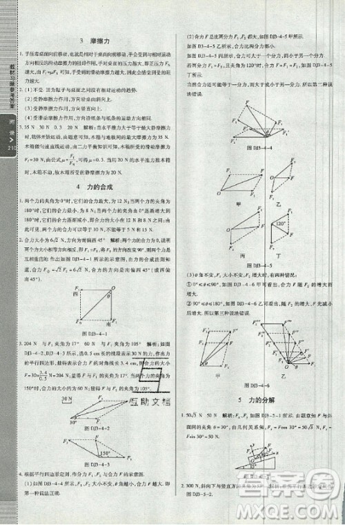 2020年课本高中物理必修一教材习题参考答案
