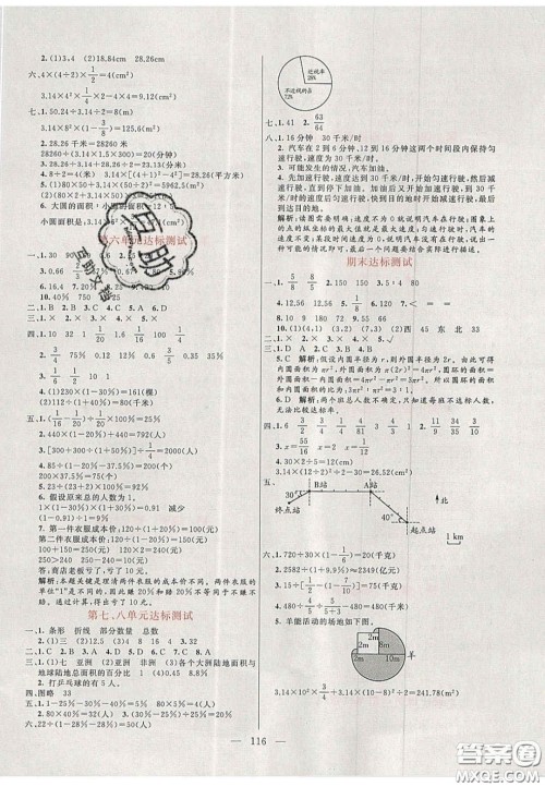 2020年亮点激活小学教材多元演练六年级数学上册人教版答案