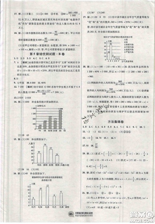 神农牛皮卷2020秋非常海淀单元测试AB卷七年级数学上册湘教版答案