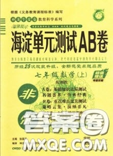神农牛皮卷2020秋非常海淀单元测试AB卷七年级数学上册湘教版答案