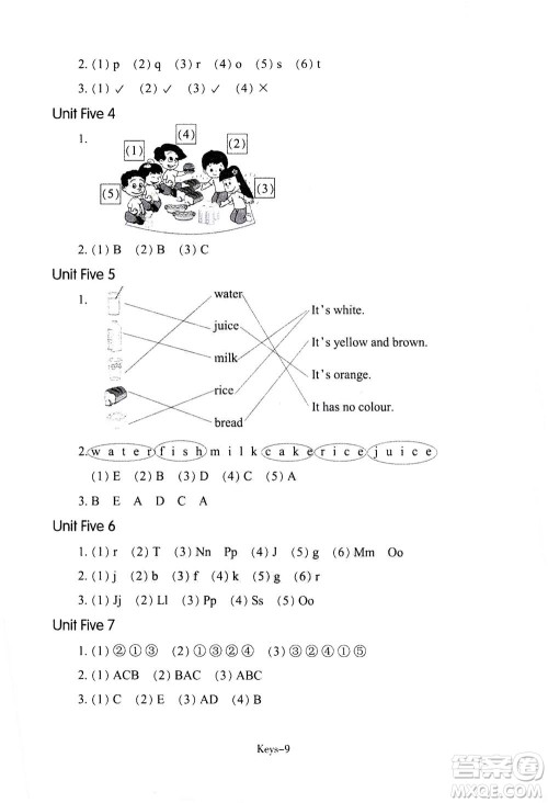 浙江少年儿童出版社2020年每课一练小学英语三年级上册R人教版答案