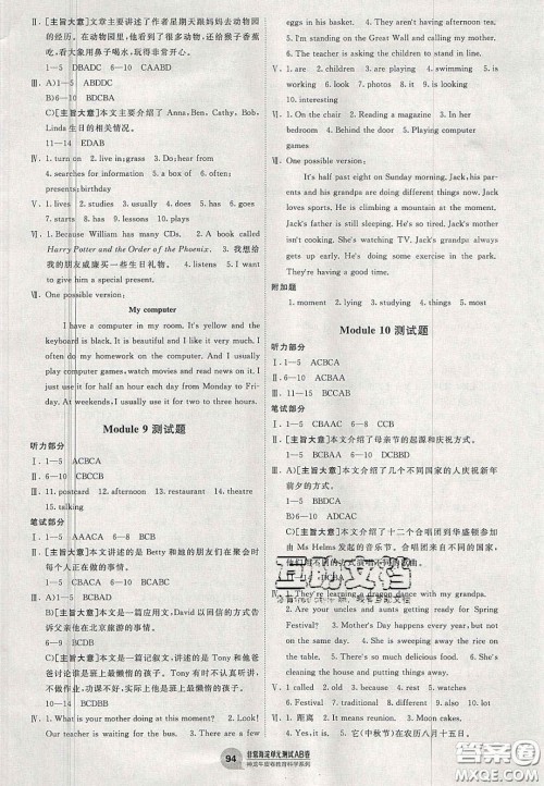 神农牛皮卷2020秋非常海淀单元测试AB卷七年级英语上册外研版答案