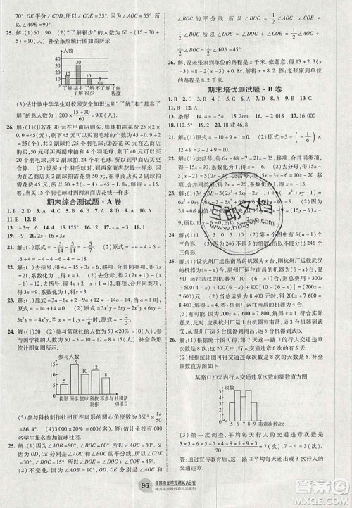 神农牛皮卷2020秋非常海淀单元测试AB卷七年级数学上册北师大版答案