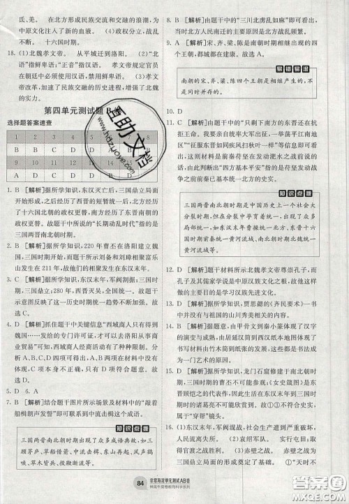 神农牛皮卷2020秋非常海淀单元测试AB卷七年级历史上册人教版答案