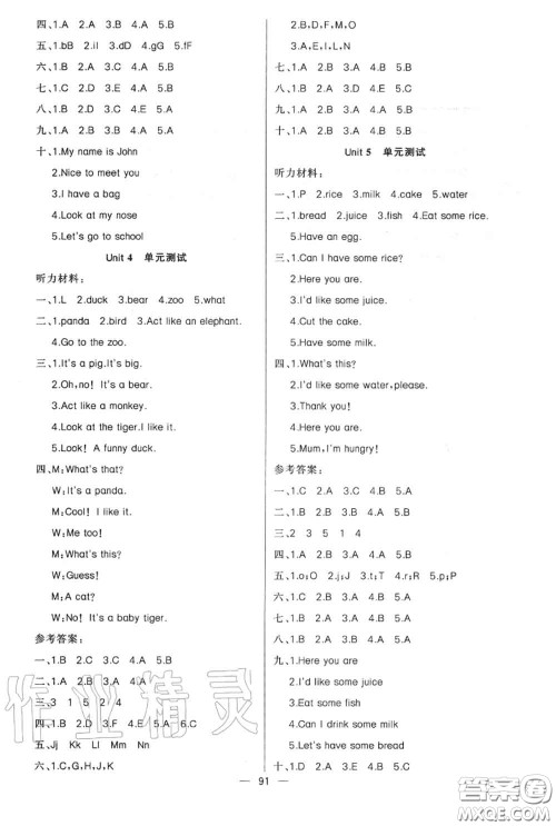 新疆青少年出版社2020秋原创新课堂三年级英语上册人教版答案 新疆青少年出版社2020秋原创新课堂三年级英语上册人教版答案