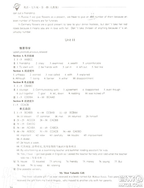 2020年新课程问题解决导学方案九年级英语全一册参考答案 2020年新课程问题解决导学方案九年级英语全一册参考答案