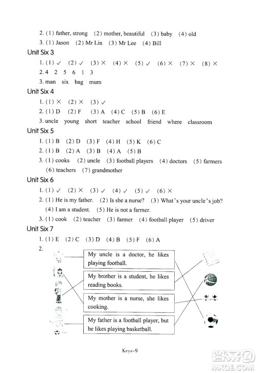 浙江少年儿童出版社2020年每课一练小学英语四年级上册R人教版答案