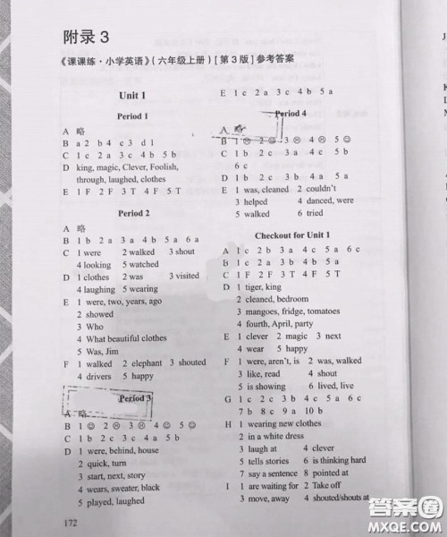 译林出版社2020年课课练小学英语六年级上册译林版答案