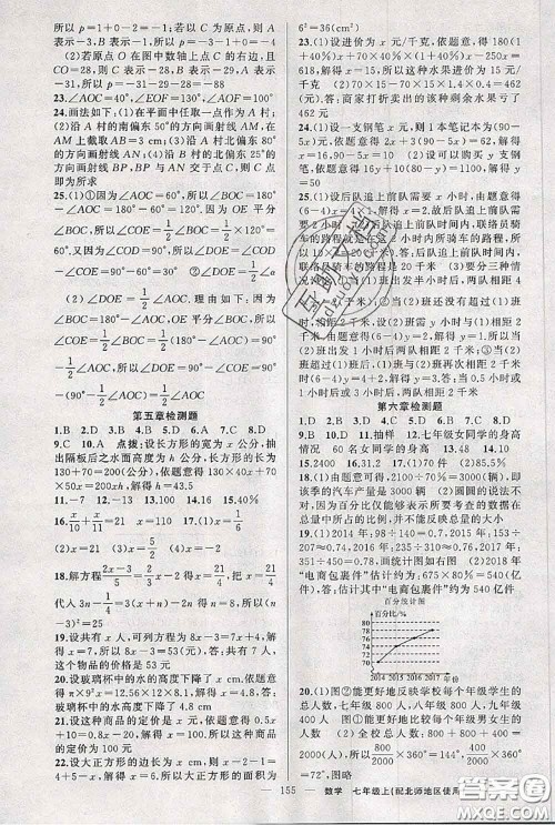 新疆青少年出版社2020秋原创新课堂七年级数学上册北师版答案