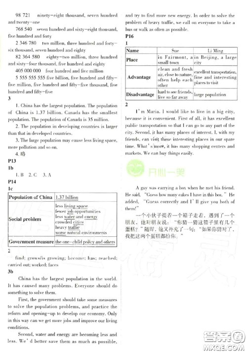 科学普及出版社2020年课本教材九年级英语上册仁爱版参考答案