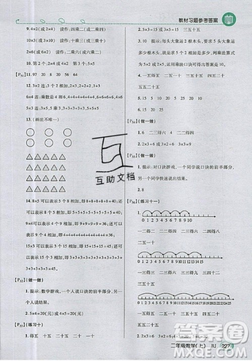 2020年二年级上册数学人教版课后练习参考答案 2020年二年级上册数学人教版课后练习参考答案