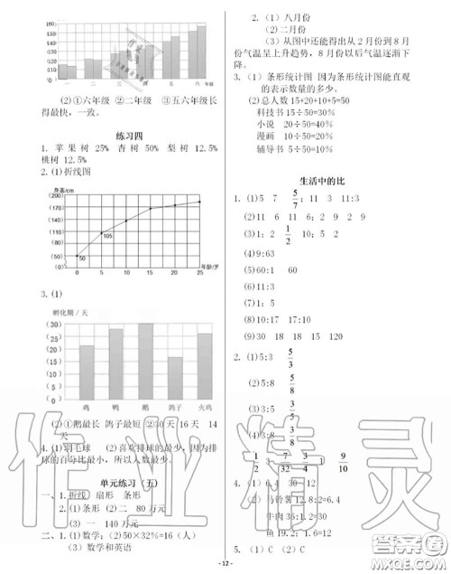 海天出版社2020年知识与能力训练六年级数学上册北师版答案