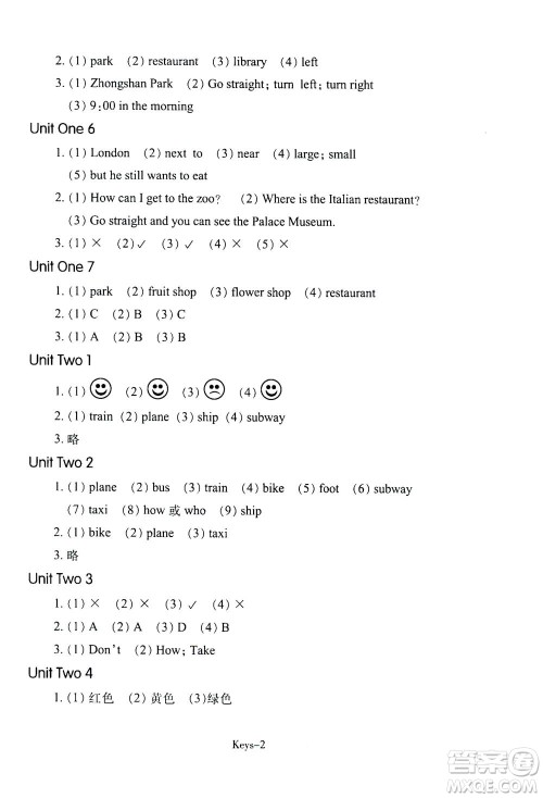浙江少年儿童出版社2020年每课一练小学英语六年级上册R人教版答案 浙江少年儿童出版社2020年每课一练小学英语六年级上册R人教版答案