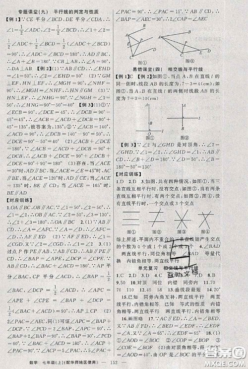 新疆青少年出版社2020秋原创新课堂七年级数学上册华师版答案