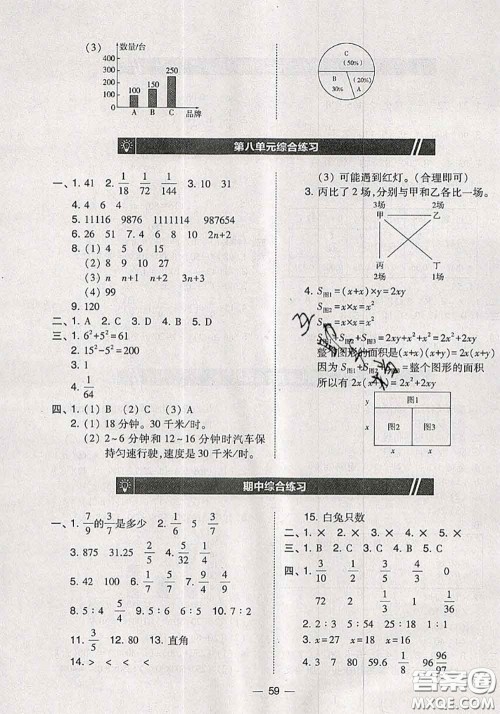 2020秋北大绿卡课时同步训练六年级数学上册人教版参考答案