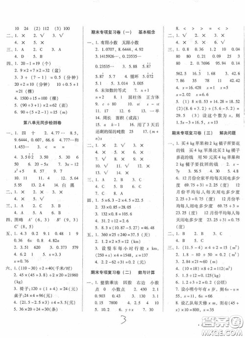 云南教育出版社2020云南师大附小密卷五年级数学上册全新版答案 云南教育出版社2020云南师大附小密卷五年级数学上册全新版答案