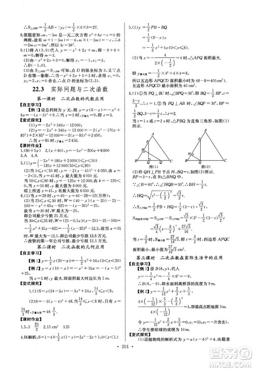 2020年长江全能学案同步练习册数学九年级全一册人教版答案 2020年长江全能学案同步练习册数学九年级全一册人教版答案
