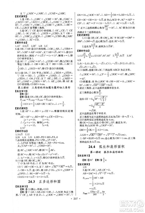2020年长江全能学案同步练习册数学九年级全一册人教版答案 2020年长江全能学案同步练习册数学九年级全一册人教版答案