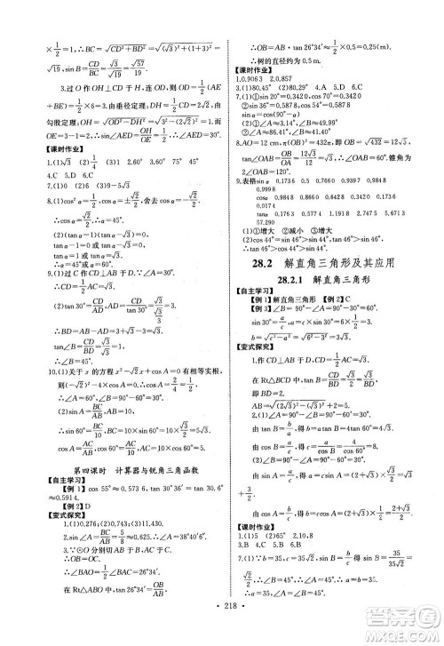 2020年长江全能学案同步练习册数学九年级全一册人教版答案 2020年长江全能学案同步练习册数学九年级全一册人教版答案